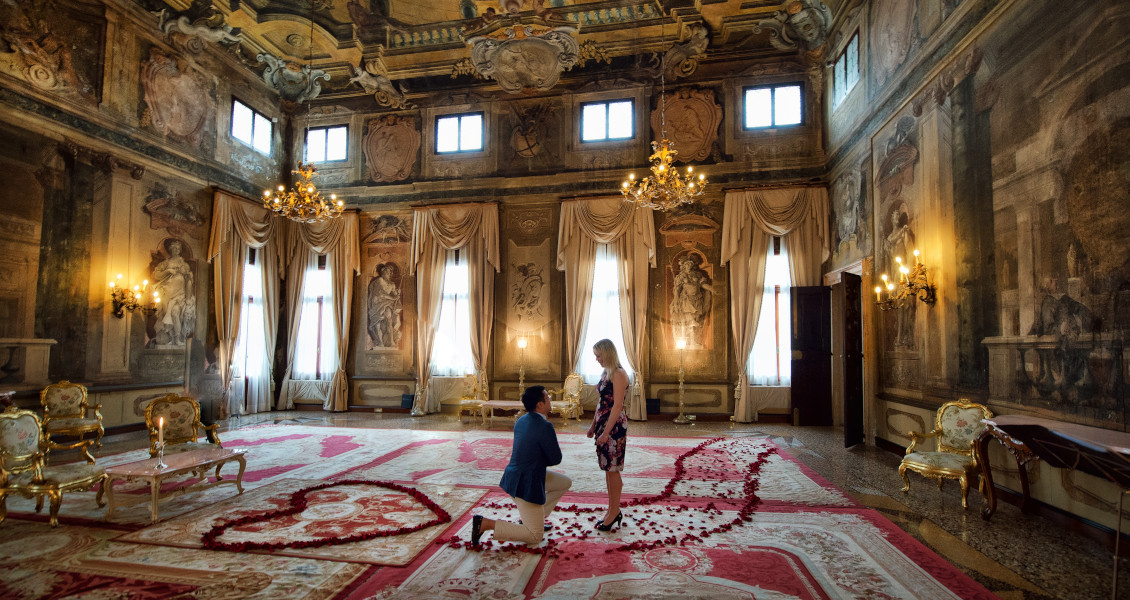Proposta di matrimonio a Venezia, lussuoso palazzo Veneziano
