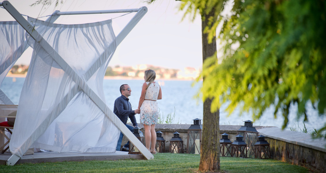 Romantica proposta di matrimonio in un’isola privata a Venezia Italia