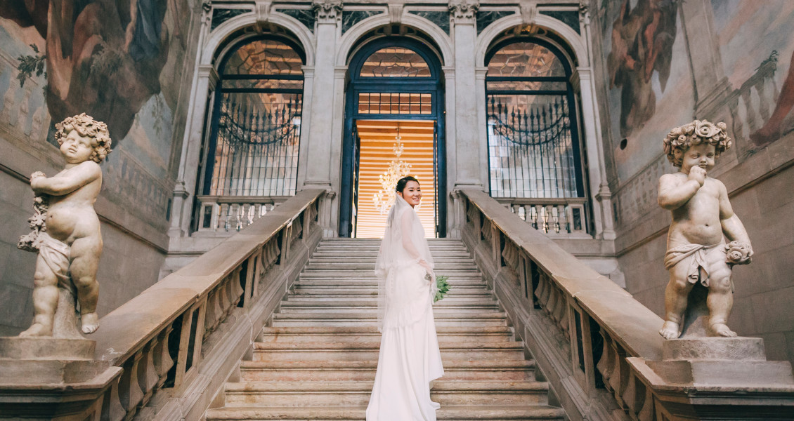 Il romantico matrimonio simbolico di una coppia cinese a Venezia