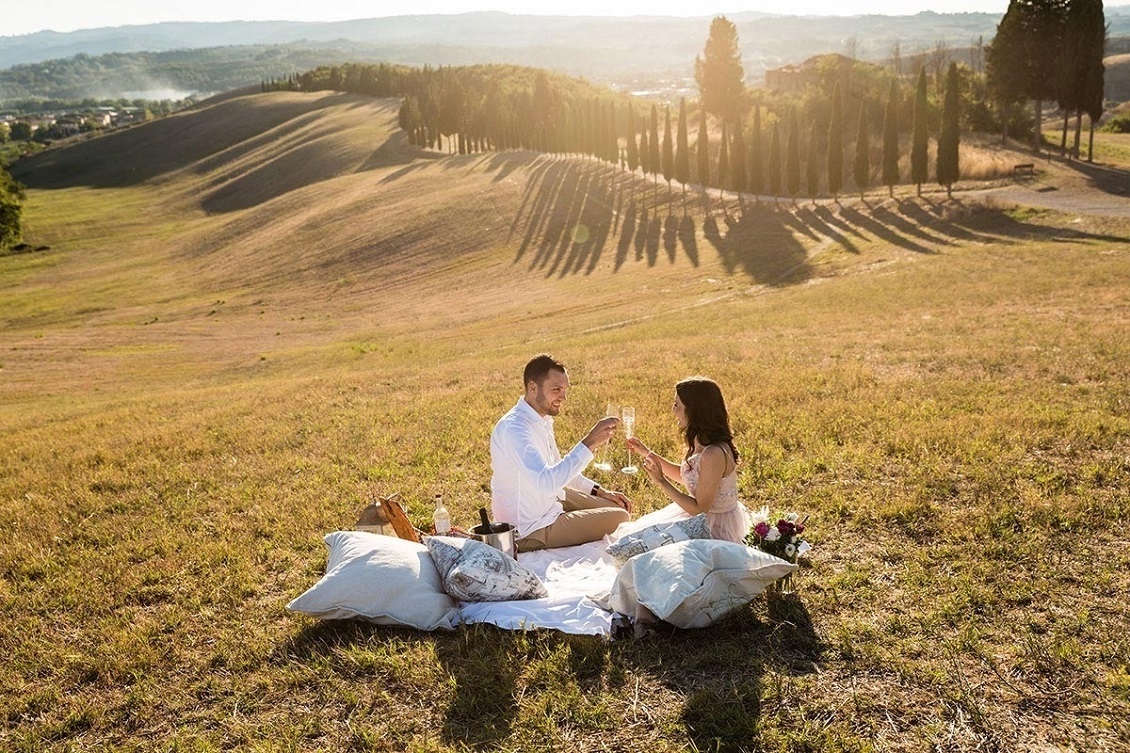 proposta di matrimonio colline toscane