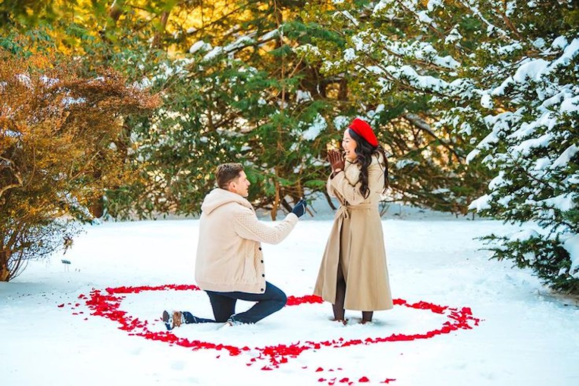Proposta di matrimonio in montagna