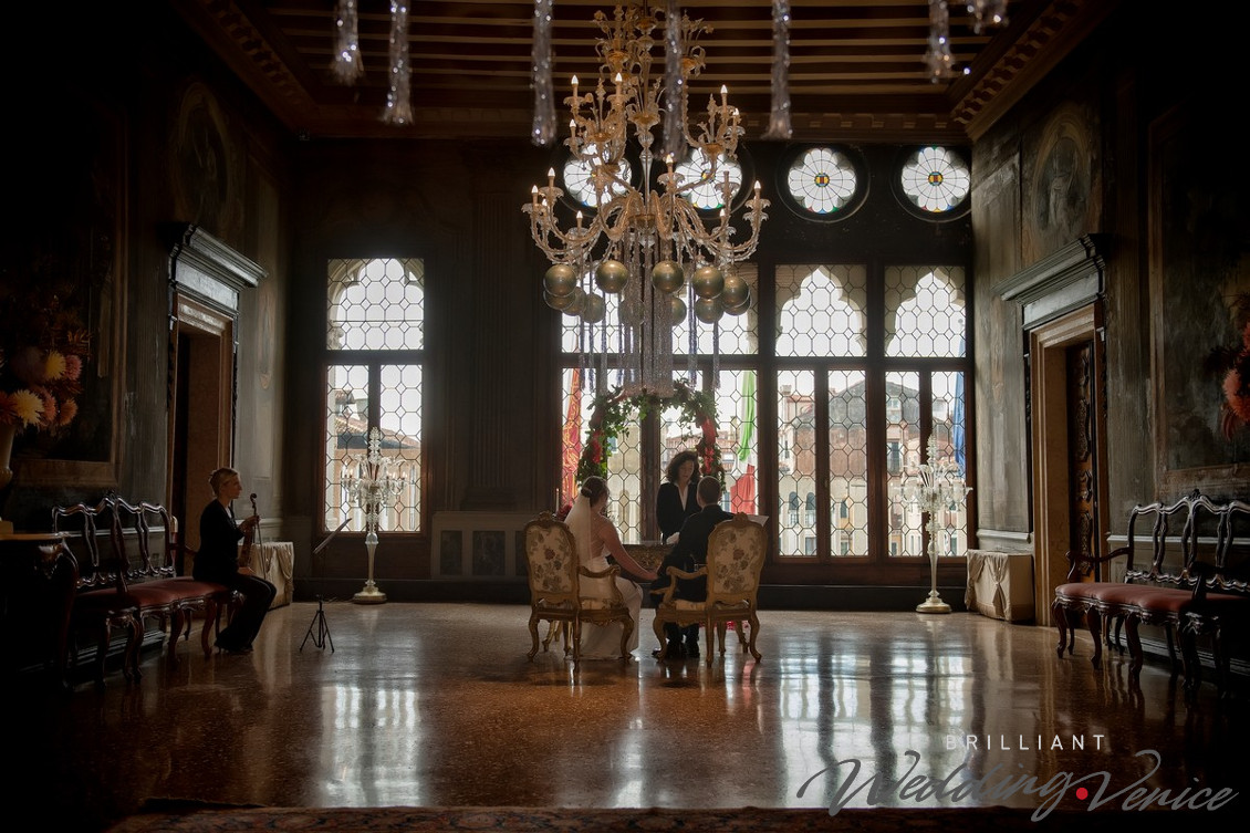 Romantico matrimonio invernale a Venezia, Italia