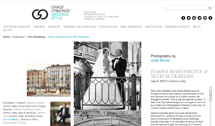 Brilliant Wedding Venice conquista l'America 